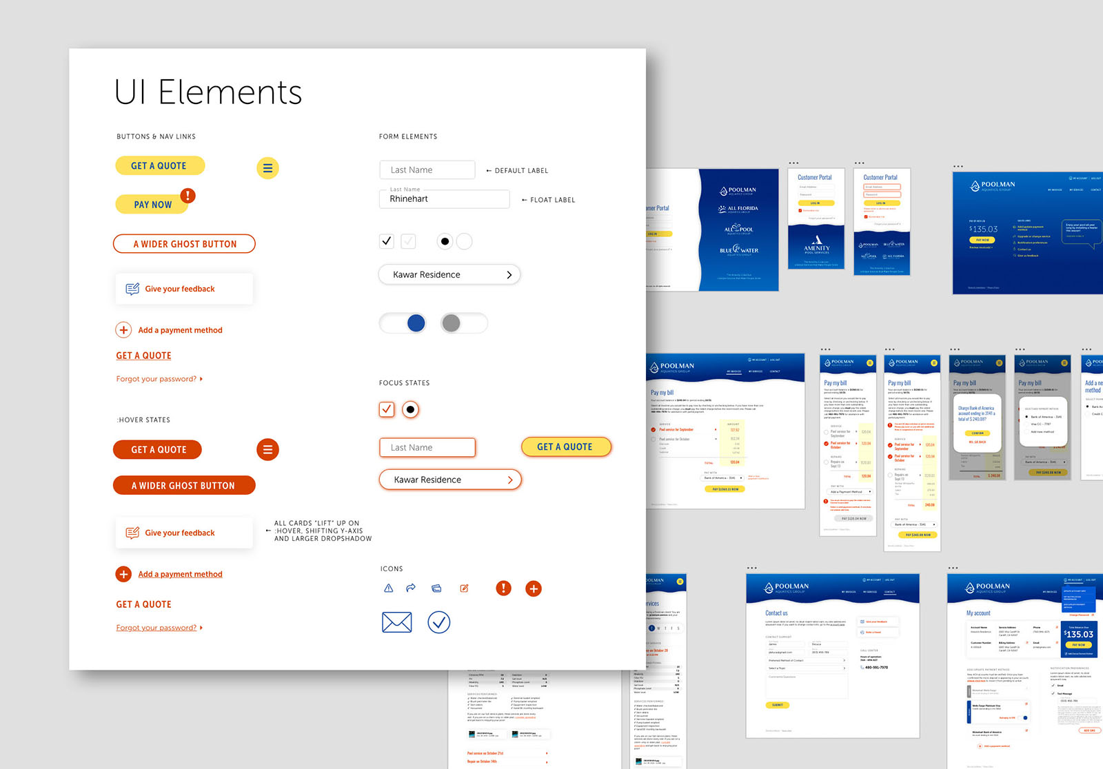 Part of a Digital Design System for a Web App