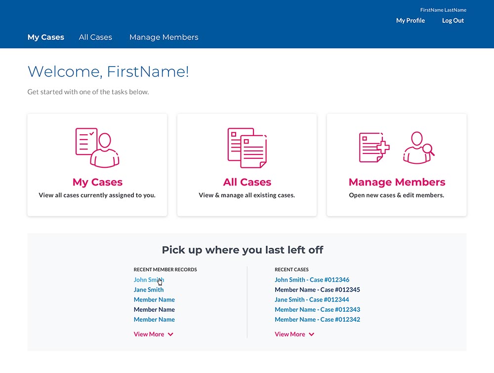 Medical Case Dashboard Interface