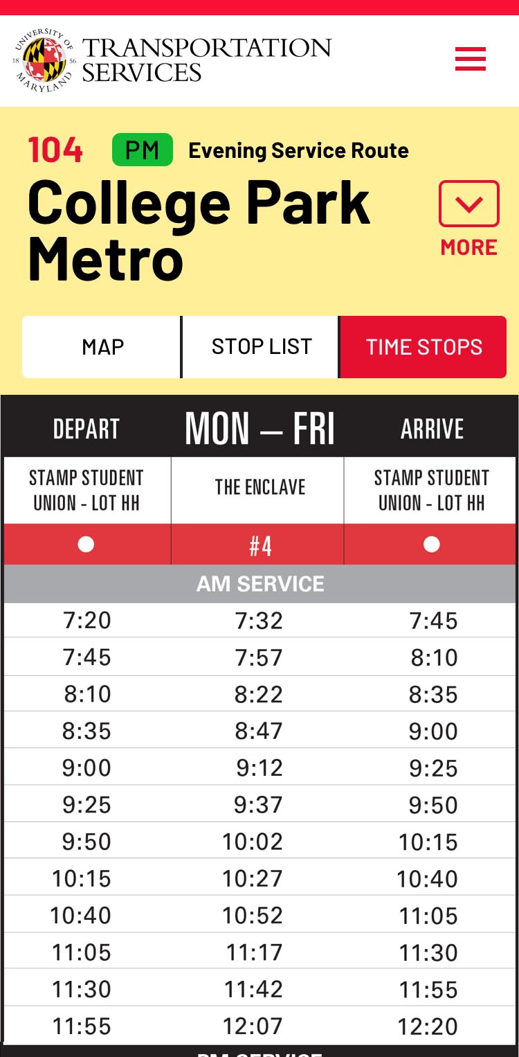 Transportation Buss Route Schedule