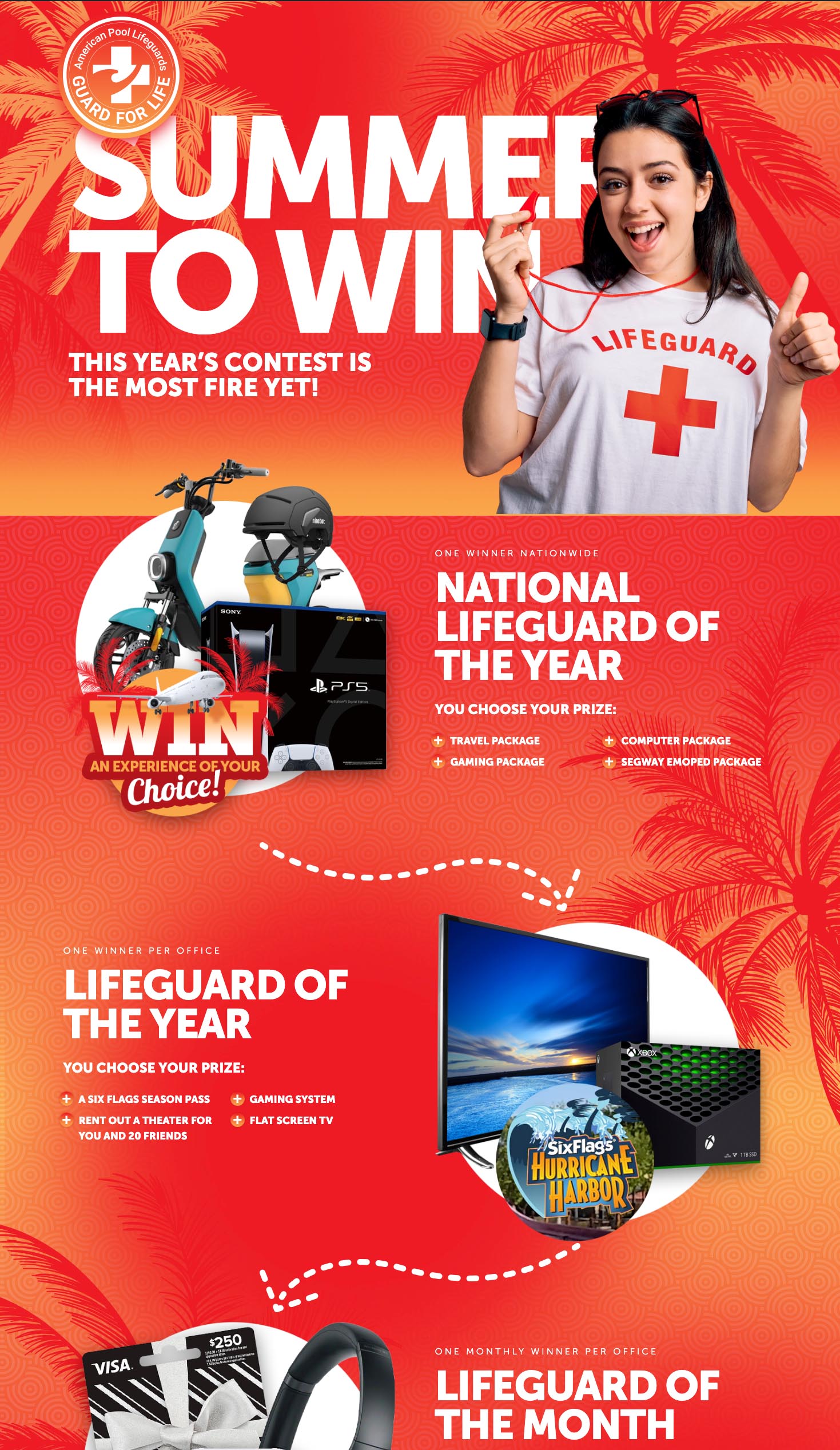 Lifeguard Summer to Win Web Page Design