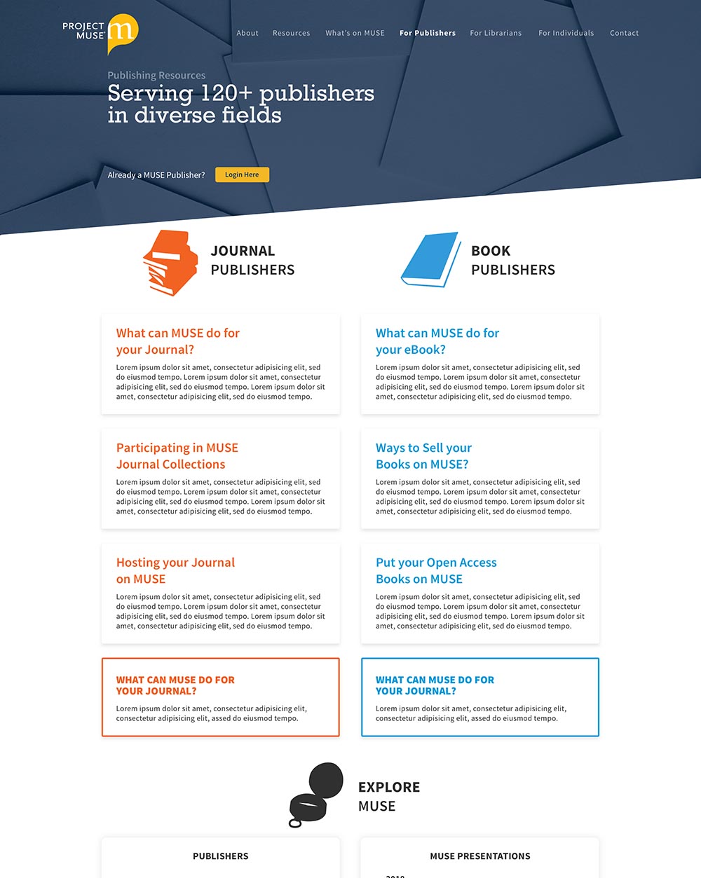 Interior Web Page Design for MUSE
