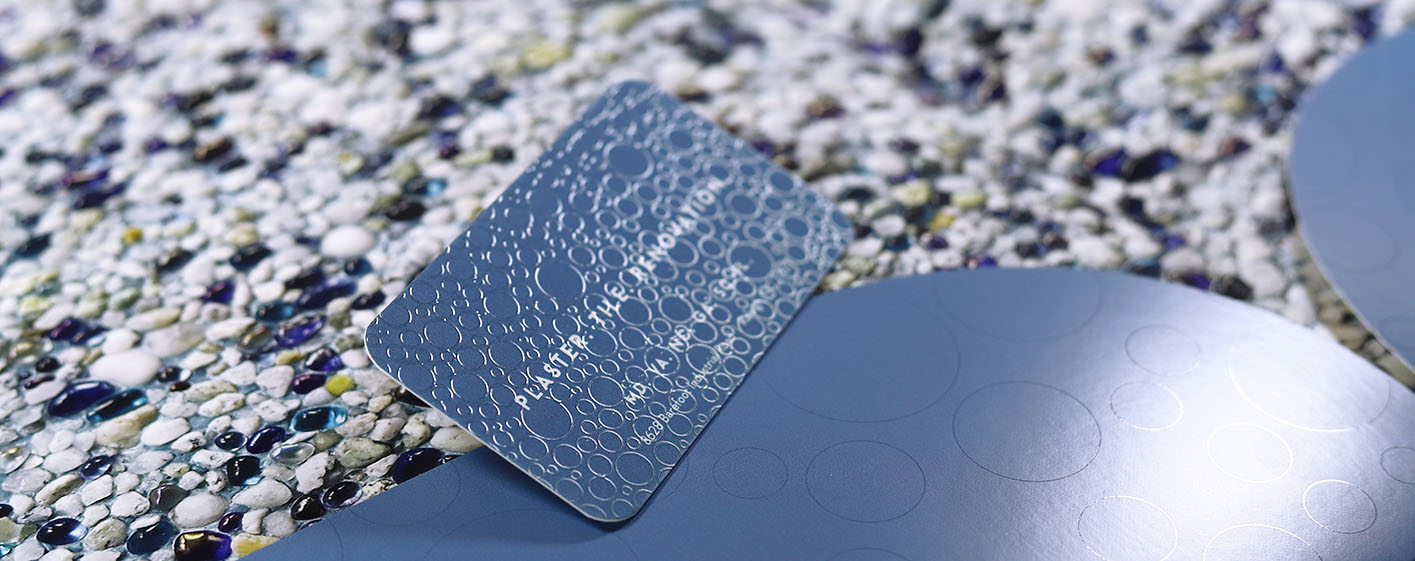 Business Card for Pearl Pools with Tactile Process